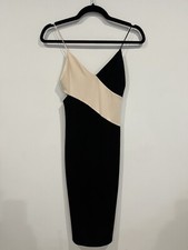 Alice+Olivia Stacey Bendet Black And Cream Spaghetti Strap Long Dress Gown Sz 0