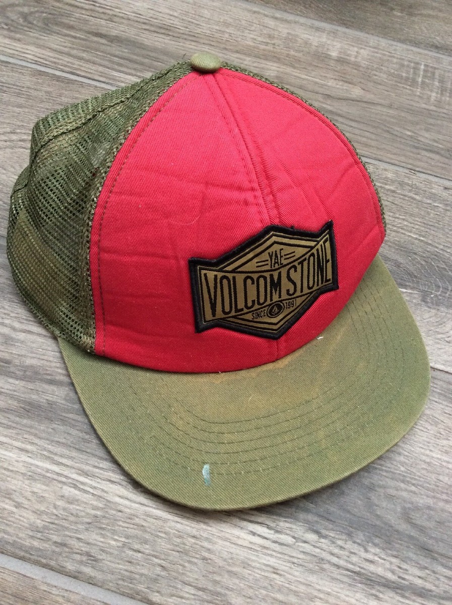 Volcom Stone YAE Snapback Hat Baseball Cap Red And Green H003