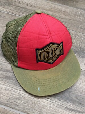 Volcom Stone YAE Snapback Hat Baseball Cap Red And Green H003 | eBay