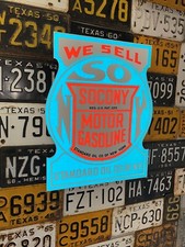 Antique Vintage Old Style Socony Standard Oil Reflective Sign!