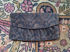 Vintage mid century 60s 70s retro velvet paisley purse clutch bag boho witchy