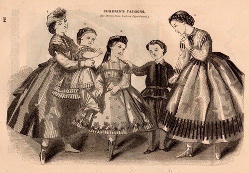 Antique Victorian Art print Fashion 