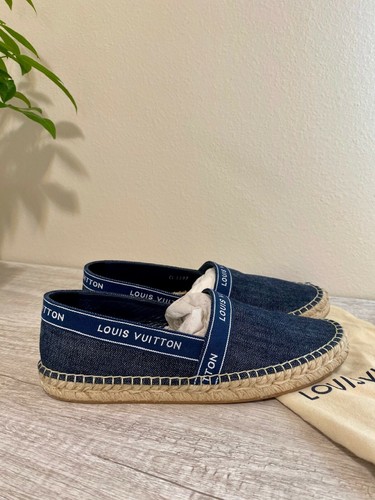 Louis Vuitton denim logo espadrilles 38 