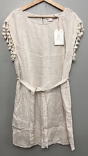 NWT Rachel Ashwell Cream Color Linen Dress W/ Removable Belt Size Medium Boho
