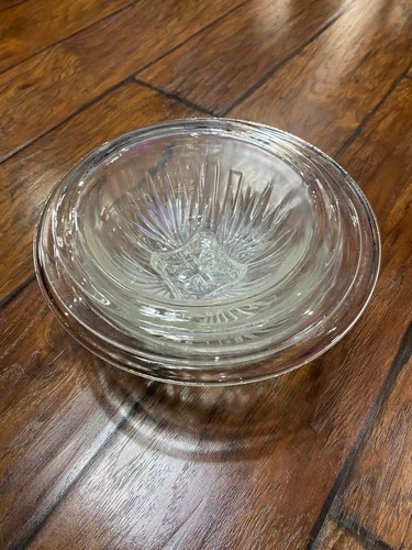 Vintage Federal Clear Gallss & Cross Bottom Mixing Bowls Set of 3