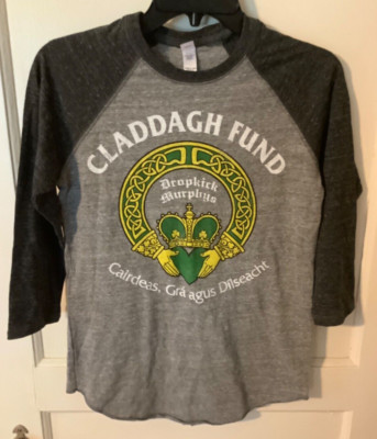 dropkick murphys claddagh fund baseball shirt 3/4 sleeve size S/XS