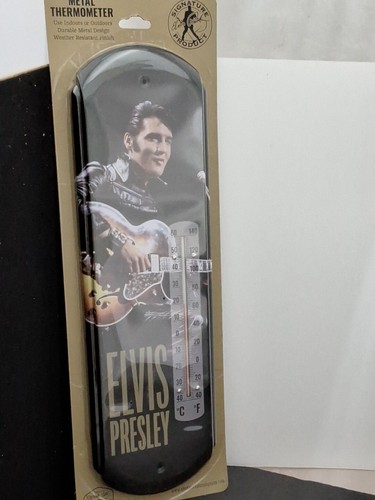 Elvis Presley Metall Thermometer Wetterfest 17x5 Brandneu