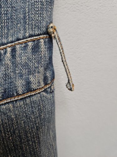 Y2K Retro Miss Sixty Dark Blue Distressed Denim Sleeveless Jacket Dress Size L - Picture 17 of 18