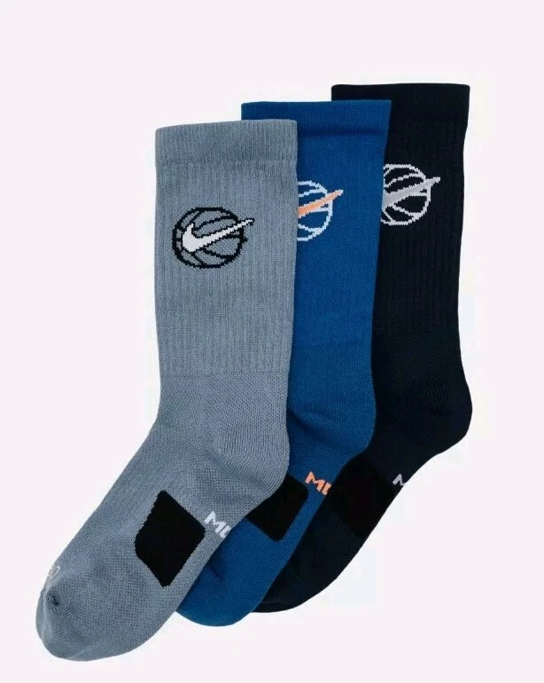Nike Performance EVERYDAY CREW UNISEX 3 PACK - Sports socks Grey Navy Blue 5-8