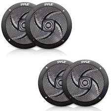 Pyle PLMRS5B 5.25-In Waterproof Low Profile Marine Speakers, Black 4 Speakers 