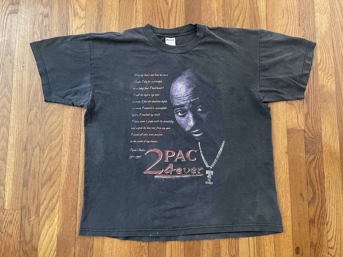 Vintage 90s Tupac Shakur 2Pac Memorial T-Shirt XL Rare Rap Tee 