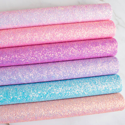 Iridescent Chunky Glitter Fabric A4 Sheets - Premium Quality