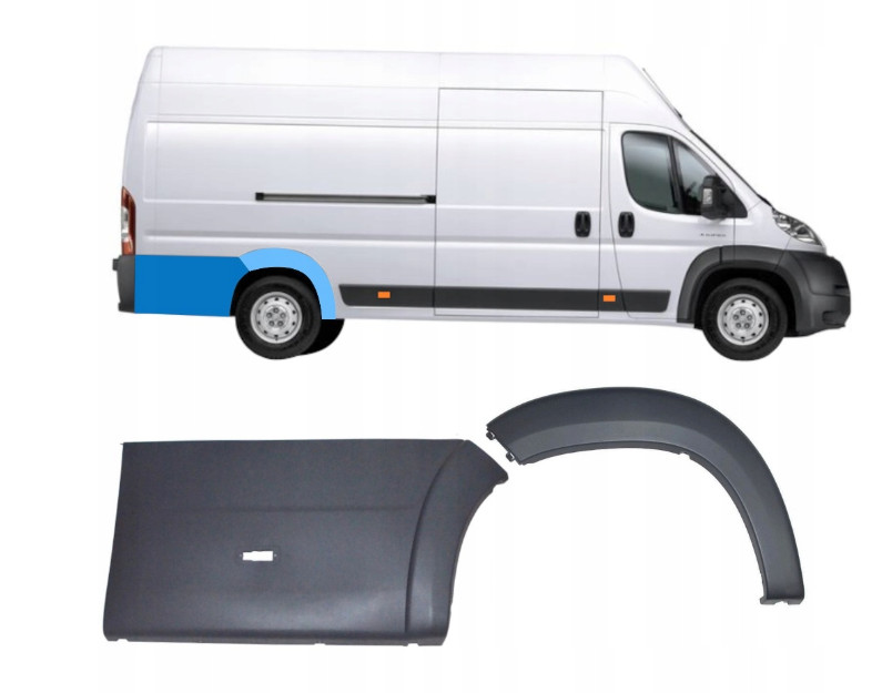 Baguette de côté arrière droite pour stopper les rayures sur Citroën Jumper et Boxer