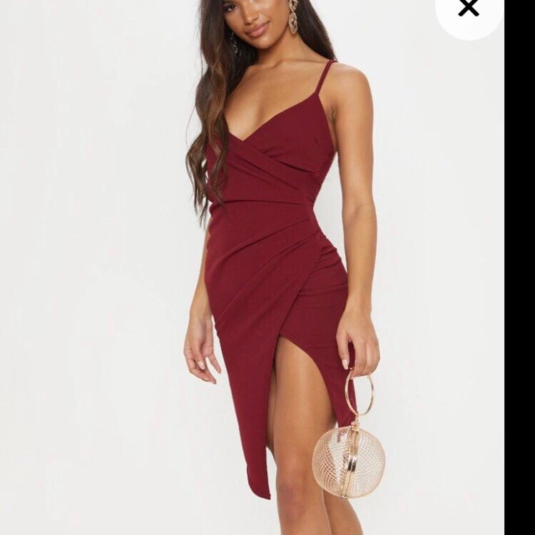 Pretty little thing store red wrap dress