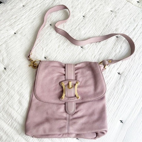 b. makowsky Pebbled Leather Mauve Crossbody Bag Purse