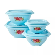 The Pioneer Woman 8pc Sweet Rose Blue Food Storage Bowl Set