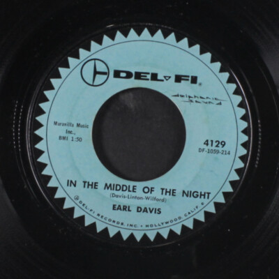 EARL DAVIS: In Der Mitte Der Nacht / Walk With Me DEL-FI 7'' Single 45 UPM He