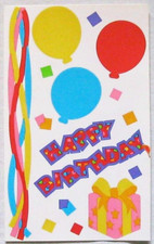 Mrs Grossman 4x6" 'Happy Birthday' Celebration Sticker Sheet Vintage-Retired