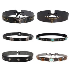 6 Pcs Cowboy Hat Band Ethnic Western Hat Bands Cowboy Hat Belt for Women Cowg...