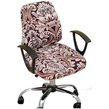 Stretchable Floral Chair Slipcover - Protects  Refreshes Office Chairs 2 Pieces