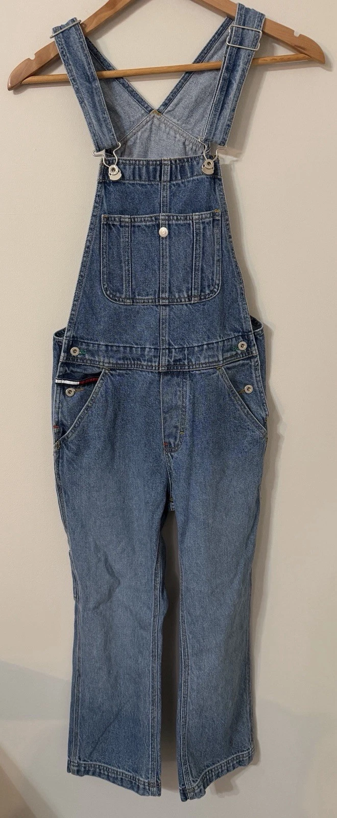 2002 Tommy Girl Overalls Womens XS Blue Denim 2001 Vintage Y2K Carpenter Logo