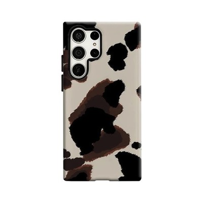 Cremefarbene robuste Hülle mit Kuhmuster für Samsung Galaxy S20 S23 S24 S25 Ultra Plus