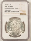1878-CC $1 MORGAN DOLLAR NGC UNCIRCULATED DETAIL OBV WHEEL MARK NICE CARSON CITY