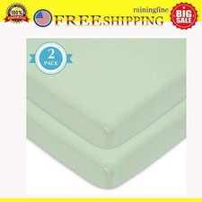 Crib Fitted Sheet 100 Cotton Jersey Knit Breathable Bedding Machine Washable US