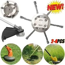 2/4x Steel Wire Wheel Brush Grass Cutter Weed Eater Trimmer Head Garden Cleaning