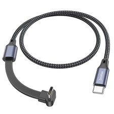90 Degree USB C Cable 1FT, Right Angle USB C Cable Flat 60W Fast Charging Nyl...