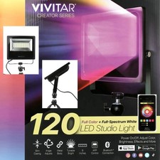 Vivitar LED On-Camera Studio Light with 120 LEDs, Built-in Stand, Black