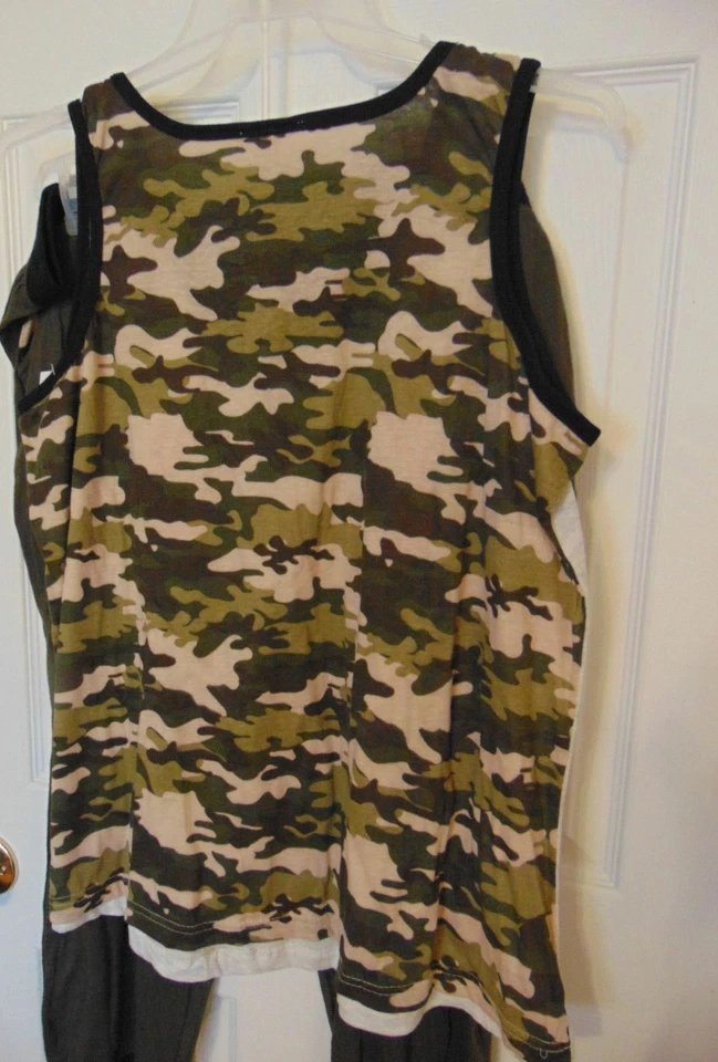 Pijama mujer camuflado ¿TIENES JUEGO? Camiseta sin mangas 2 piezas talla 1x astas rosa juego para dormir Foto 3 de 4