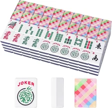 Set of American Mahjong Tiles, 166 Premium Acrylic Tiles with Colorful Prints(1.