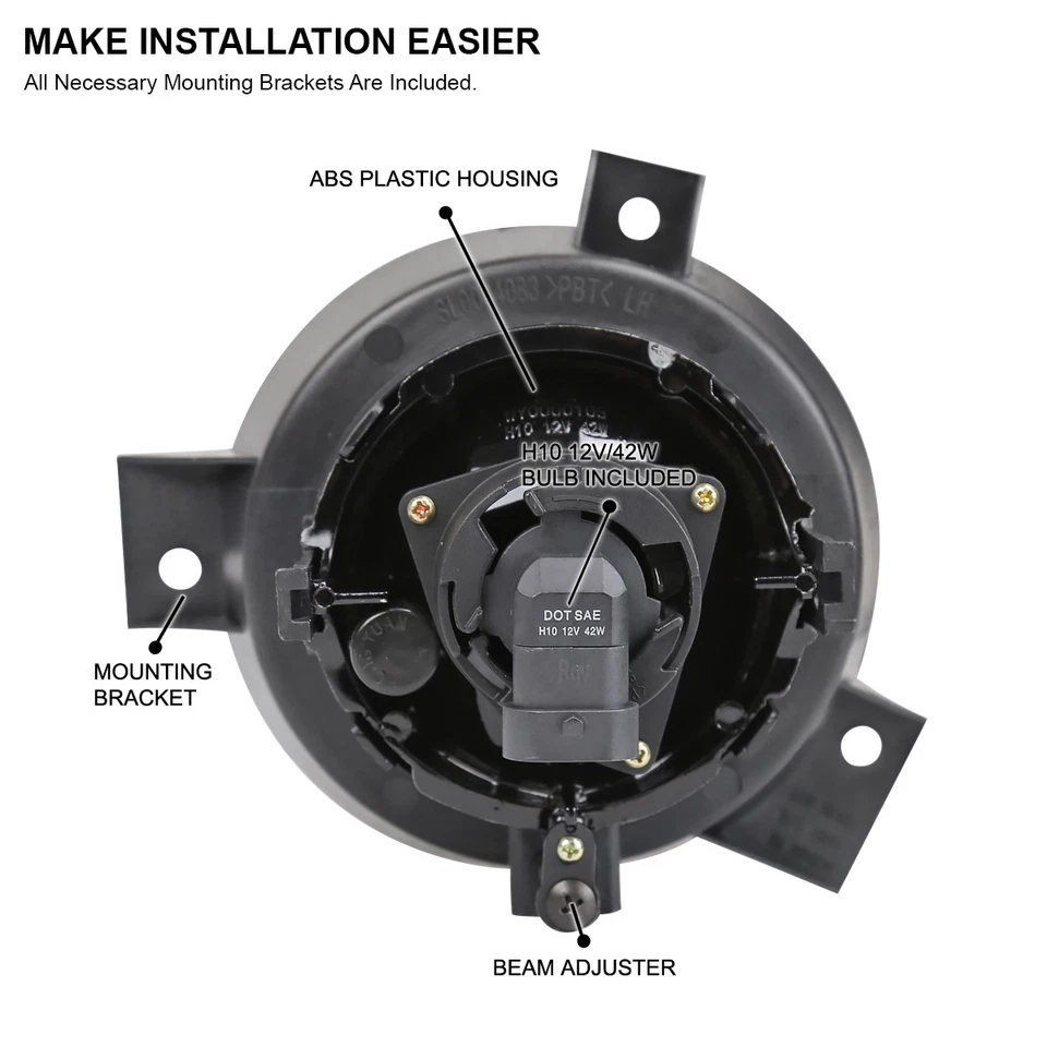 Fits 2001-2003 Ford Ranger Smoke Bumper Driving Fog Lights Lamps Left+Right - Image 4 of 4