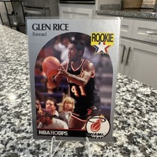 NBA Hoops 1990-91 Glen Rice #168 Rookie Miami Heat Basketball Card. rookie card picture