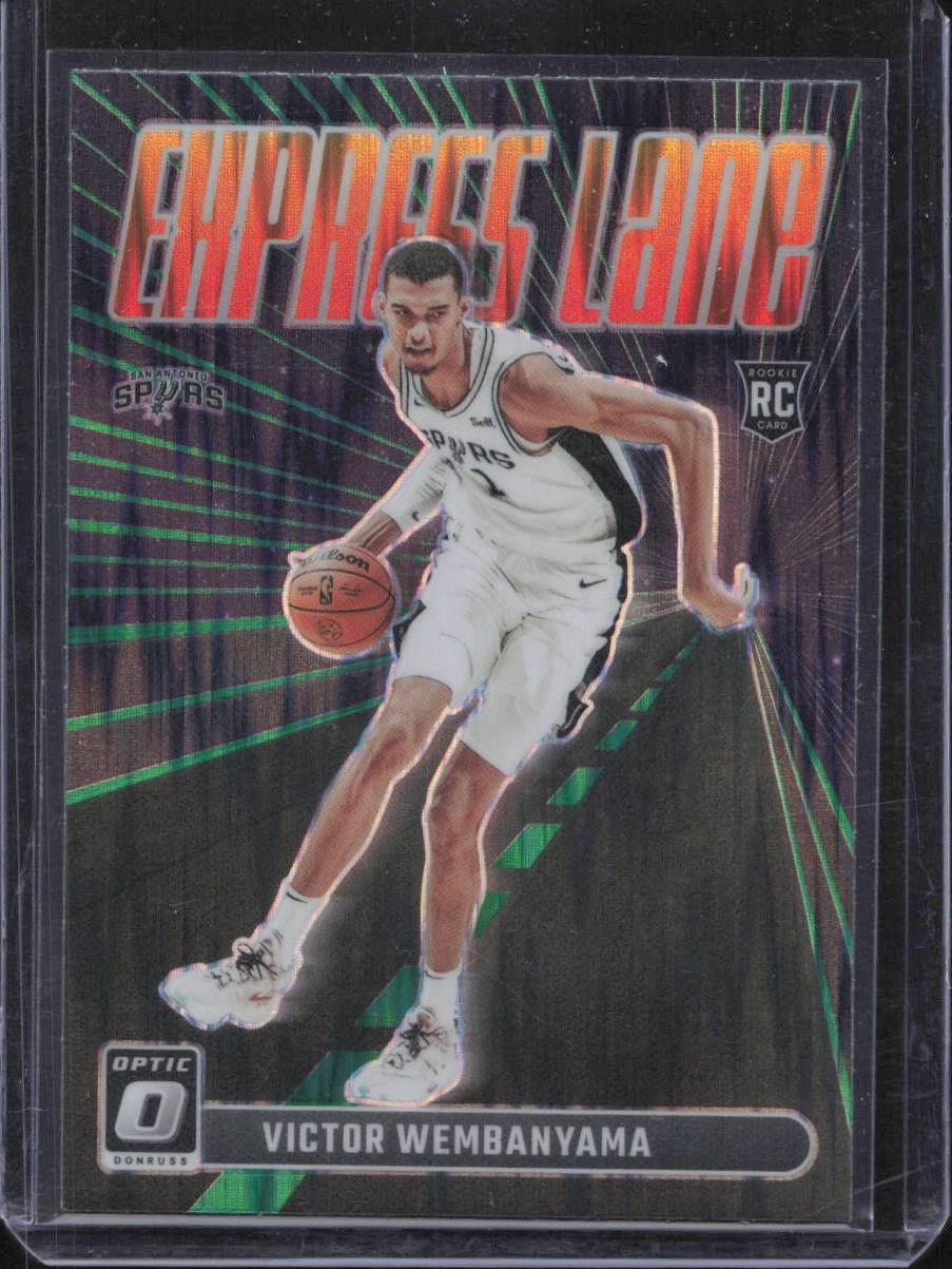 2023-24 Donruss Optic #8 Victor Wembanyama Express Lane Green Shock