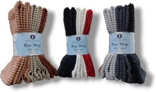 5 Pack Bar Mops Dish Cloth Cotton Kitchen Cleaning Towels Ribbed Absorbent