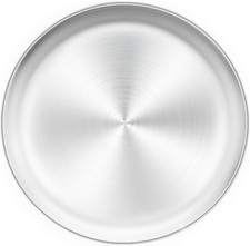Sartén para pizza de acero inoxidable de 12 pulgadas - Bandeja redonda para hornear horno, saludable y resistente
