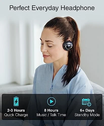 Auriculares estéreo Kinivo BTH220 Bluetooth - Soporta transmisión inalámbrica de música Foto 4 de 4