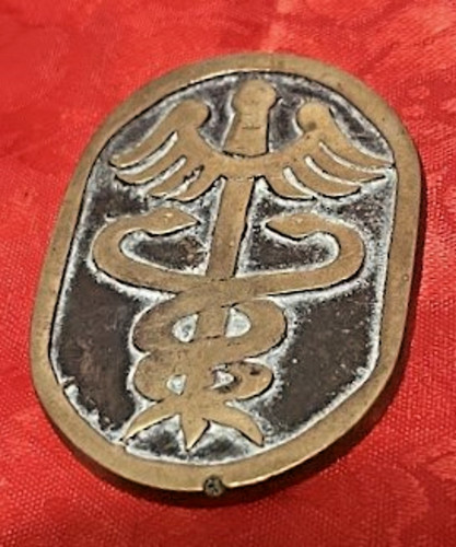 U.S. ARMY MEDICAL COMMAND BRASS CADUCEUS INSIGNIA 1960'S - 1970's