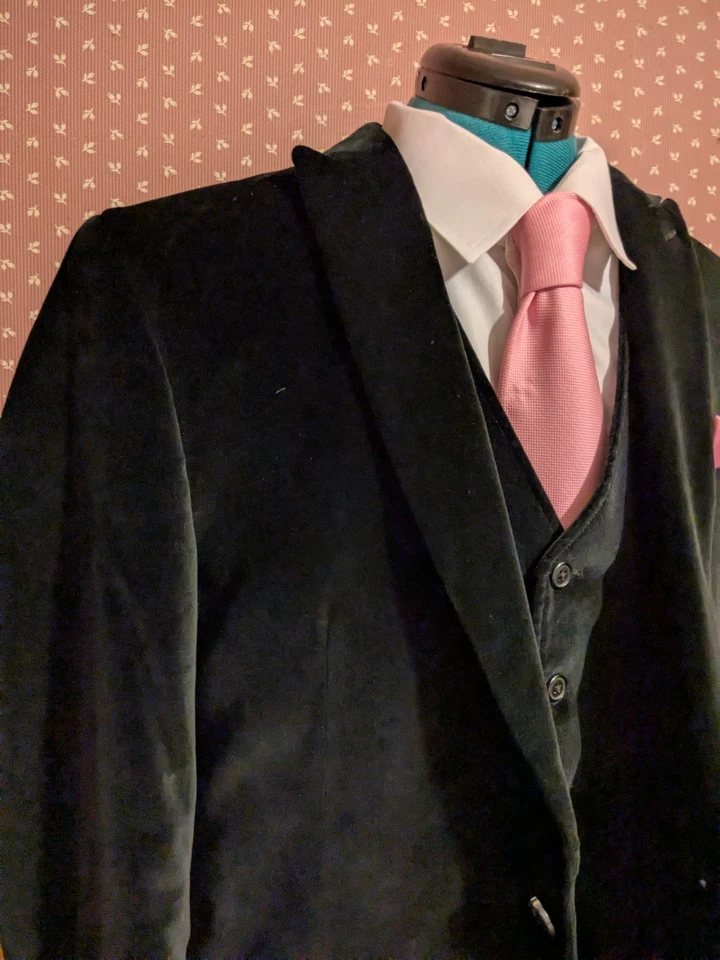 Murano/Madison Jacket/Vest Black Velvet Size Large. Measurements In Description Foto 4 de 4