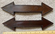 PAIR Antique Trunk Leather Handles, chest steamer box, Custom made Arrow Style