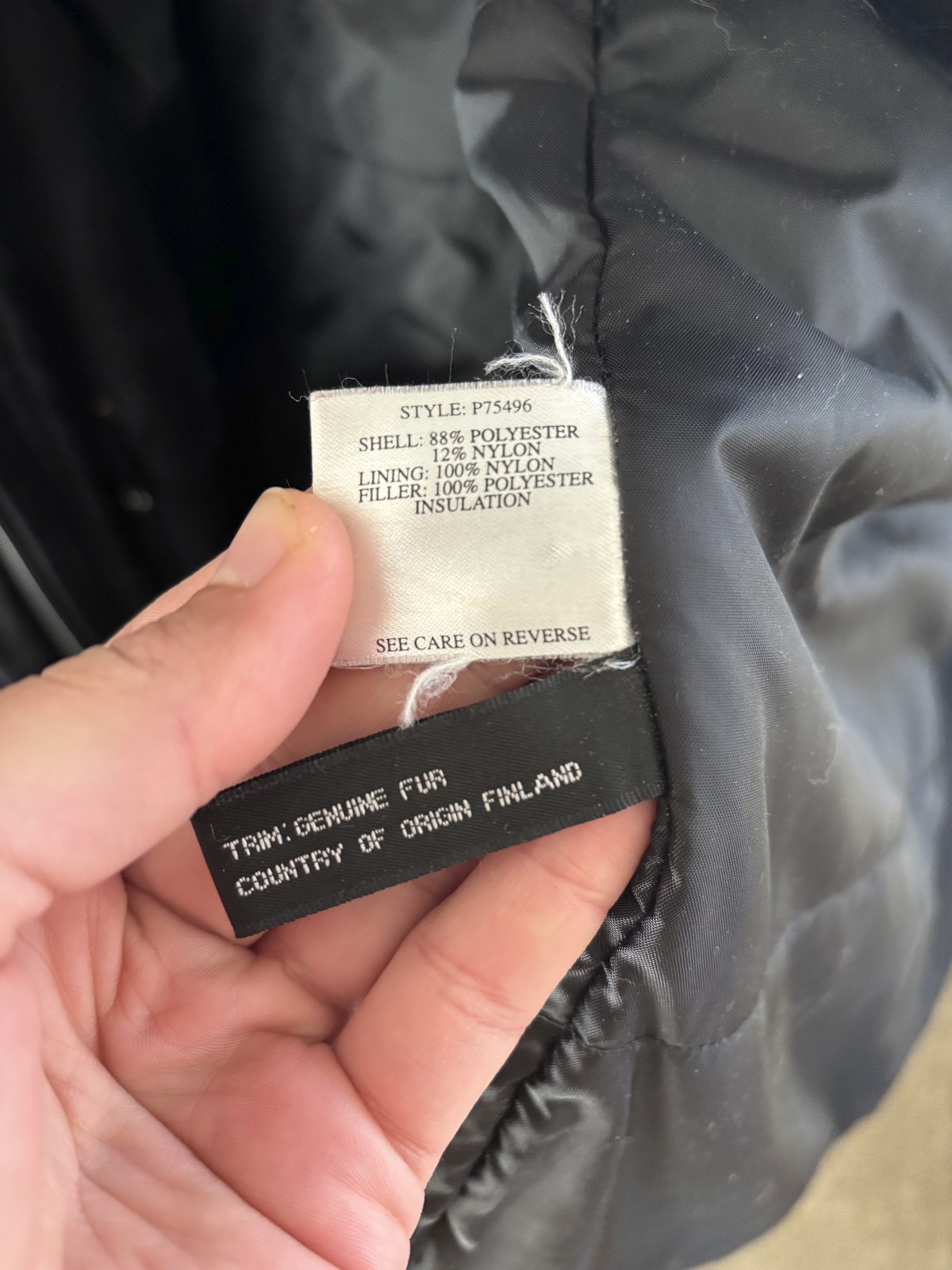 Pendleton Women's Black Coat Removable Finnish Fu… - image 2