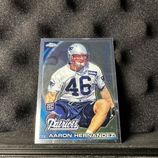 2010 Topps Chrome Aaron Hernandez RC Rookie Patriots #C87 Trading Card. rookie card picture
