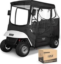 2/4 Passenger Golf Cart Driving Enclosure for EZGO TXT/RXV Model, 4-Sided Clear