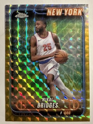 2024/25 Topps Chrome Gold Refractor Mikal Bridges 19/50 # 199 NY Knicks