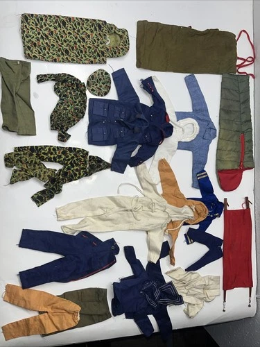 Collection Of Gi Joe Clothes Vintage Jackets, Pants, Shirts, Stretcher & More!