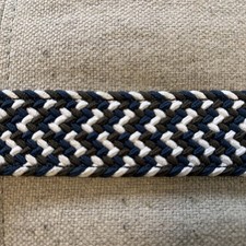 Nexbelt pleciony pasek golfowy męski 40 niebieski czarny biały bez otworów regulowana grzechotka