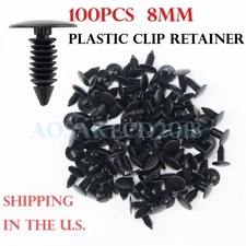 100 Pcs 8mm Auto Bumper Clips Hole Retainer Rivets Fastener Car Push Pin