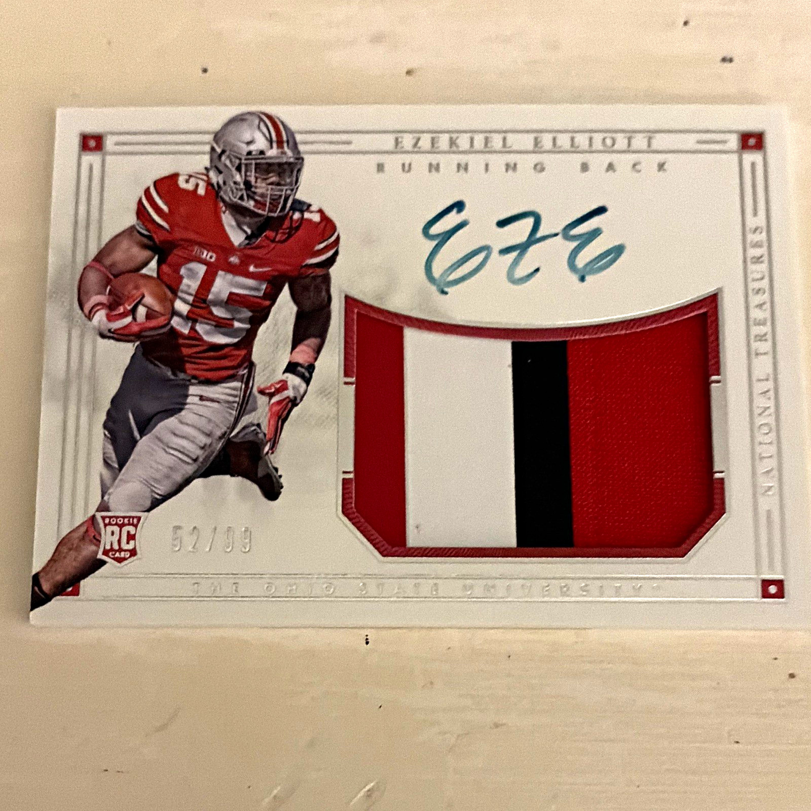 Ezekiel Elliott Panini National Treasures Collegiate #205 Autograph